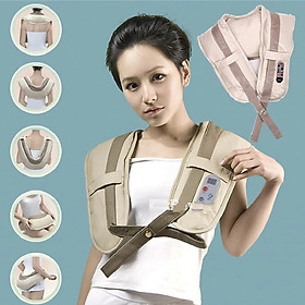 Đai Đeo Massage Lưng Vai Cổ Gáy - Hàng Chính Hãng  - Màu xám