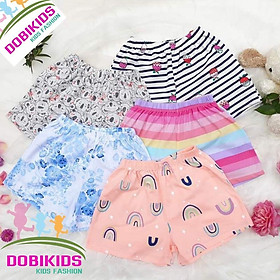 Quần chục bé gái thun cotton co giãn 4 chiều họa tiết dễ thương combo 10 màu