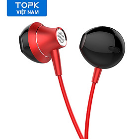 Tai Nghe Nhét Tai TOPK F03 Tai Nghe Loa Siêu Trầm HIFI 3.5Mm Micrô Tích Hợp Âm Lượng Điều Khiển Tai Nghe Trả Lời/Kết Thúc Cuộc Gọi Dành Cho iPhone 6 OPPO Vivo Xiaomi Redmi K20 Pro - Hàng nhập khẩu