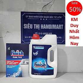 Combo Bột rửa bát finish 2,5kg + Muối rửa bát finish1.5kg dùng cho Máy rửa bát - Combo bột 2.5kg+muối 1.5kg