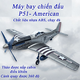 Hình ảnh Đồ chơi mô hình lắp ghép 4D máy bay trực thăng phi cơ chiến đấu P51-AMERICAN trong thế chiến 2