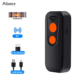 Máy quét barcode cầm tay thông minh Aibecy 3 trong 1 hỗ trợ kết nối Bluetooth 2.4G và kết nối dây