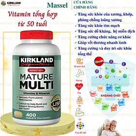 Vitamin tổng hợp người lớn  50 tuổi Mature Multi Vitamins & Minerals Kirkland tăng sức đề kháng, hỗ trợ xương, răng và cơ bắp khỏe - Massel Official