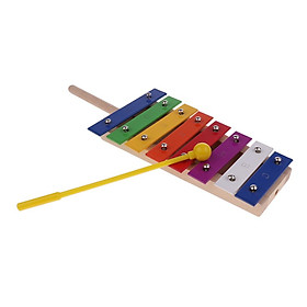 8 Tones Aluminum Xylophone with Mallet Percussion Instrument Musical Toy for Kids