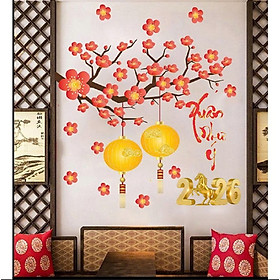 (HCM) Decal dán kính trang trí tết xuân Bính Ngọ 21 Binbin TTT21 decor văn phòng, nhà hàng,khách sạn