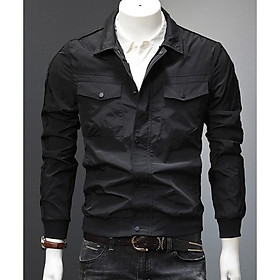 Áo Khoác nam, áo khoác 2 lớp gió nam dày dặn siêu xịn mịn chất liệu Micro Polyester, không thấm nước, không phai màu N6 - Đen,M (45-55kg ≤1m7 )