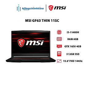 Mua Laptop MSI GF63 Thin 11SC-664VN (i5-11400H | 8GB | 512GB | GeForce GTX 1650 4GB | 15.6  FHD 144Hz | Win 11) Hàng chính hãng