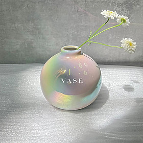 Mua Bình Hoa Mini Gốm Sứ Men Trai - Ánh Cầu Vồng - Decor