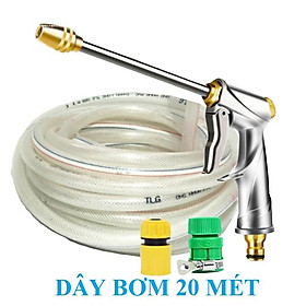 Mua Vòi Xịt Rửa Xe️ Bộ dây vòi xịt nước rửa xe  tưới cây   tăng áp 3 lần  loại 20m 206318 đầu đồng