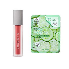 Son kem Black Rouge Air Fit Velvet Tint Ver.4 Bad Rose tặng kèm mặt nạ 3W CLINIC mùi ngẫu nhiên