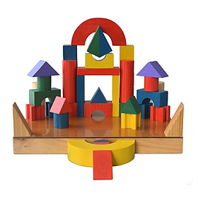 Đồ chơi xếp hình xây dựng 51 chi tiết, đồ chơi lắp ghép chi tiết gỗ các mô hình sáng tạo, đồ chơi tư duy cho bé