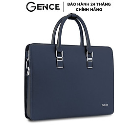 Cặp Da Doanh Nhân Túi Xách Nam GENCE CGL07 Da Bò Khóa Số Cao Cấp Màu Xanh Navy