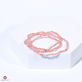 Vòng tay phong thủy đá mặt trời (Sunstone) 5mm kiểu mài facet quấn 3 lines thời trang - Hợp mệnh Hỏa, Thổ | VietGemstones