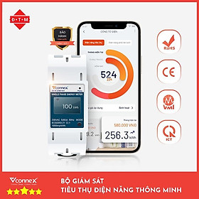 Công Tơ Điện Tử Wifi Thông Minh 1 Pha - Bộ Theo Dõi Tiêu Thụ Điện Năng Thông Minh Vconnex