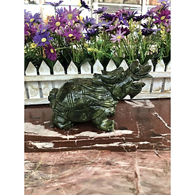 Mua Tượng Long Quy ( Rùa đầu Rồng ) phong thủy đá ngọc Ấn Độ - Dài 15 cm