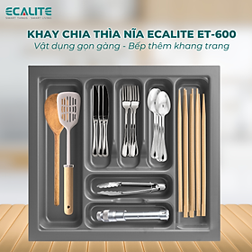 Khay chia thìa dĩa nhựa cao cấp Ecalite ET-600 - Dành cho ngăn kéo rộng 600mm - Hàng chính hãng