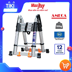 Mua Thang nhôm xếp rút đôi 7x2 bậc Ameca AMI-P440N 2.2m chữ A  4.4m duỗi thẳng  sử dụng nhiều kiểu dáng