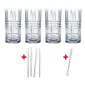 Set 4 Cốc pha lê Nachtmann TASTES GOOD Longdrink 103144 Kèm ống hút hàng chính hãng