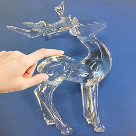 Deer Statue Decor Acrylic Modern Reindeer Sculpture for Christmas Desk Party