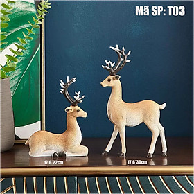 Mua Cặp tượng hươu trang trí nội thất cao cấp - Đồ Decor trang trí nhà cửa đẹp - Mã T03