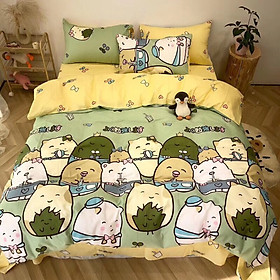 Bộ chăn ga gối cotton PL1 - Chuột Hamster - TẶNG 01 MÓC KHÓA HOUSTON