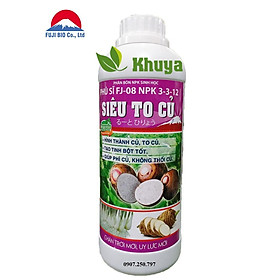 Phân bón NPK sinh học FJ Siêu To Củ chai 1 lít Tạo Củ Phì Củ Chống thối