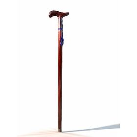 Gậy Gỗ Batoong Chống Cho Người Già - Tay Cầm Uốn Cong - Liền khối Không Khảm Xà Cừ - Gỗ keo tự nhiên