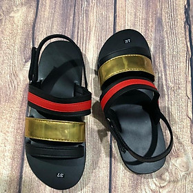 sandals đế bằng nữ A129 đen