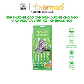 Súp thưởng cho mèo Cherman vị cá ngừ và chất xơ 12g x 5gói