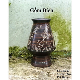 Mua Bình Hoa Lọ Hoa Men Mộc Dáng Ly Ngược Vẽ Tay Gốm Sứ Bát Tràng - Gốm Bích