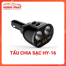 Mua Bộ Chia Tẩu Sạc Ô Tô Đa Năng - Bộ Chia Sạc Chia 2 Cổng Tẩu 2 Cổng USB Cao Cấp HY16