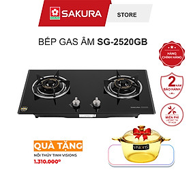 Bếp Gas Âm Mặt Kính SAKURA SG-2520GB  - Hàng Chính Hãng