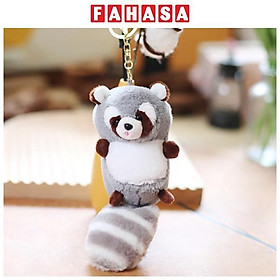 Móc Khóa Thú Bông Red Panda - HGT-17 - Màu Xám