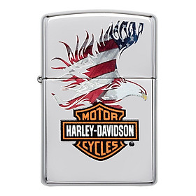 Bật Lửa Zippo Harley Davidson 28082 Eagle Wings Polish Chrome