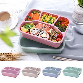 Wheat Straw Lunch Box Food Storage Container Bento Microwavable Portable Picnic Camping Outdoor Storage Box For Kids Adult