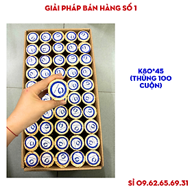 Mua Thùng 100 cuộn giấy in bill K80  in hóa đơn  giấy in nhiệt khổ 80x45mm