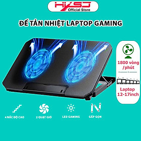 Đế tản nhiệt laptop văn phòng HXSJ H100 làm mát nhanh chơi game mượt mà không gây tiếng ồn quạt kép siêu mạnh - Hàng chính hãng