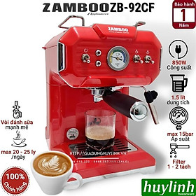 Mua Máy pha cà phê Espresso Zamboo ZB-92CF -  Kem - Đỏ  - Hàng chính hãng