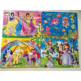 Combo 04 tranh ghép hình 60 mảnh bằng gỗ cho bé BK