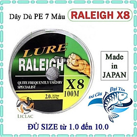 Dây dù câu cá Lure Raleigh X8 7 màu siêu đẹp siêu bền mịn dù chìm