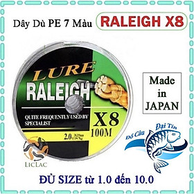 Hình ảnh Dây dù câu cá Lure Raleigh X8 7 màu siêu đẹp siêu bền mịn dù chìm