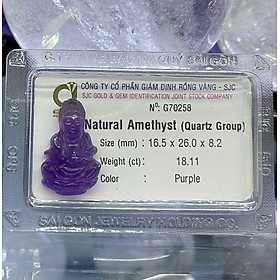 Tượng Tôn Phật Quan Thế Âm Bồ Tát Đá Thạch Anh Tím Amethyst Phong Thủy Tự Nhiên Kiểm Định