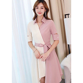 Đầm sm hồng phối trắng