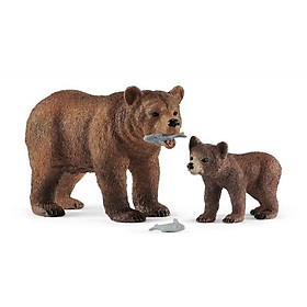 Mô hình Mẹ con gấu xám Schleich 42473
