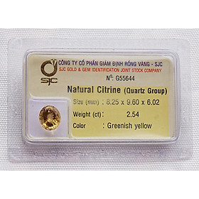 Mua Mặt đá thạch anh vàng citrine kiểm định tự nhiên mài giác oval