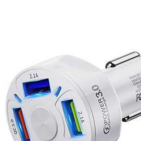 Fast 12V 4-Ports USB Car Charger Lighter QC 3.0 Socket For Black