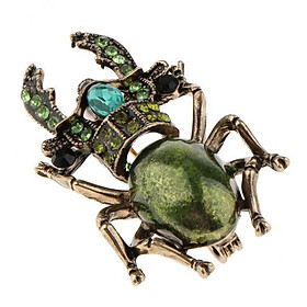 2X Chic Enamel Rhinestone Beetle Insect Brooch Pin Costume Jewelry  Green