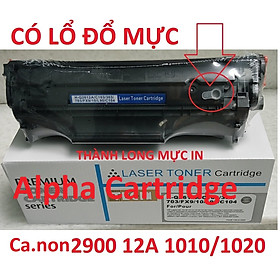 Mua Hộp mực 12A 2900 CÓ LỔ ĐỔ MỰC- dành cho HP LaserJet 1010/1015/1020/3015/3020/3030/3050 Canon 2900 L11121E L120  MF4122  MF4150  MF4680  L140  L160  MF4270  MF4320d  MF4350d 3000 FX9 FX10 Hàng chính hãng Alpha Cartridge