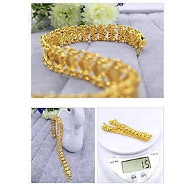 Lắc tay nữ thời trang mạ 24k họa tiết trái tim mắt xích LTN01