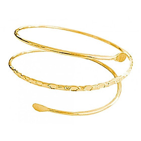 Minimalist Metal Coil Upper Arm Cuff Bracelet Armlet Armband Bangle Golden